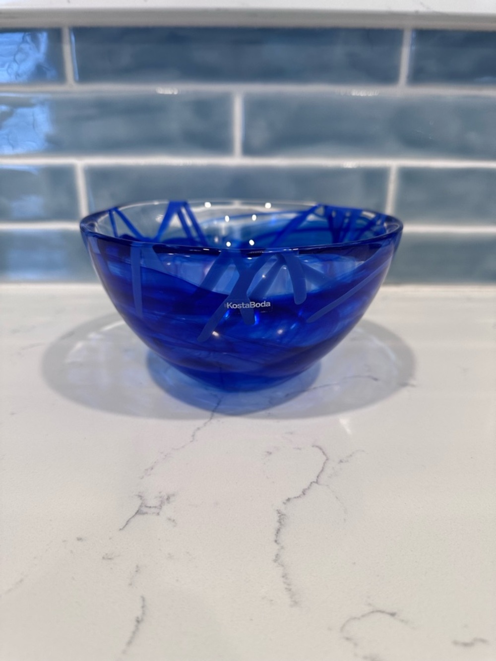 Kosta Boda Deep Cobalt Blue Art Glass Bowl